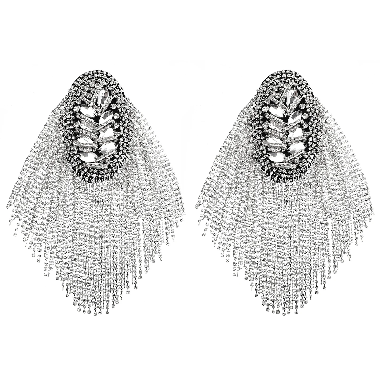 

1 Pair Premium Alloy Rhinestone Fringe Epaulets Shoulder Tassels For Suit Costume Decoration Men Women Accessories Handicraft