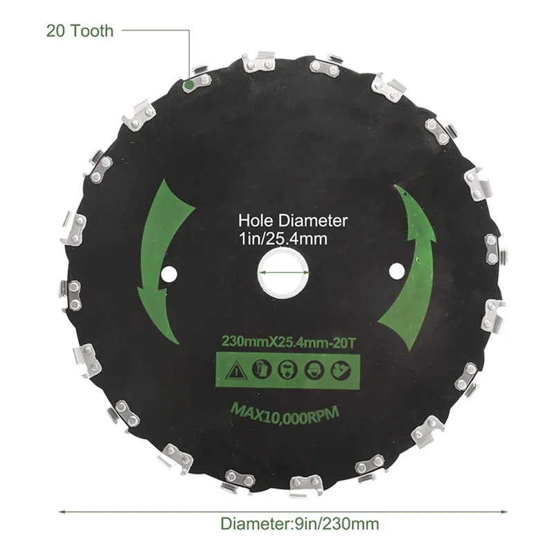 A95I-9Inch Chain Saw Tooth Mower Blade 14 Teeth Chainsaw Brush Cutter Grass Heavy Duty for Gas Electric Trimmer Garden(A)