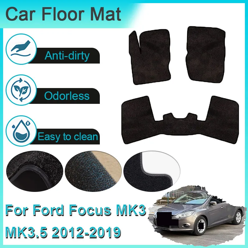 

For Ford Focus MK3 MK3.5 III 2012~2019 2015 2016 2017 Car Floor Mats Rugs Panel Footpads Carpet Cover Pad Foot Pads Accessories