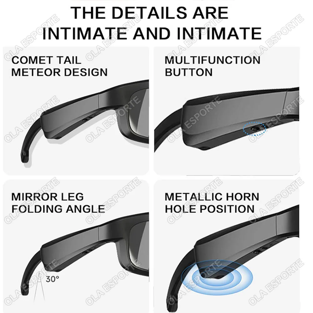 Smart Glasses Outdoor Sunglasses UV protection HD Audio Bluetooth Call Music Playback Long Battery Life Bluetooth Glasses Q01