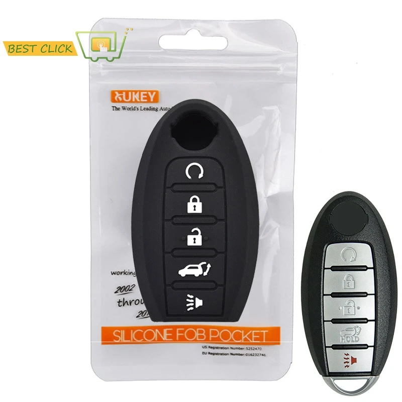 5 Button Silicone Car Key Case For Nissan Rouge Maxima Altima Sentra Murano Qashqai Cover Keyless Remote Fob Shell Skin Holder