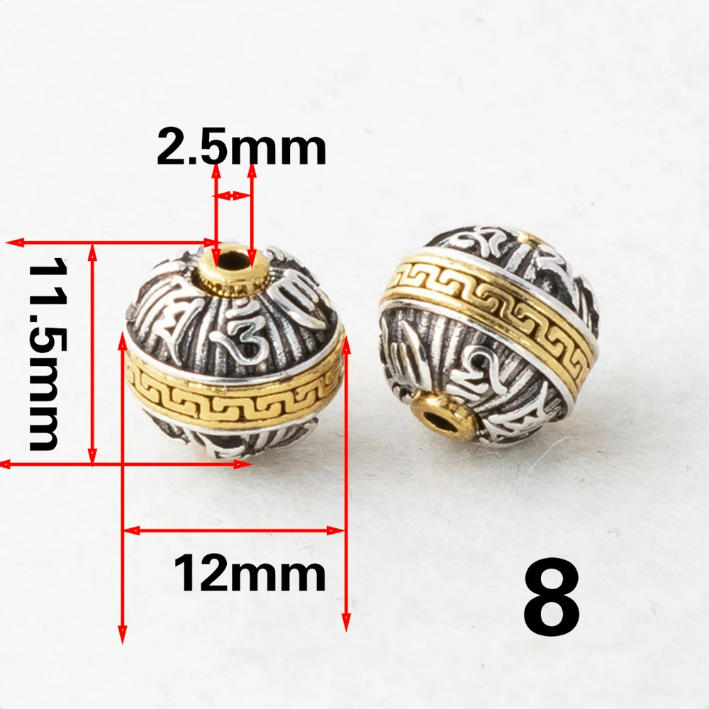 Antique Silver Gold color Round Loose Bead European Big Hole Spacer Beads for DIY Jewelry Making Charms Bracelet Finding