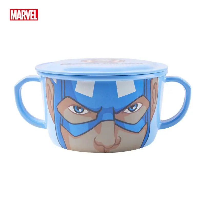 Marvel Spiderman double-eared instant noodle bowl with lidcreativeThe Avengers household large soup bowlpersonality tableware