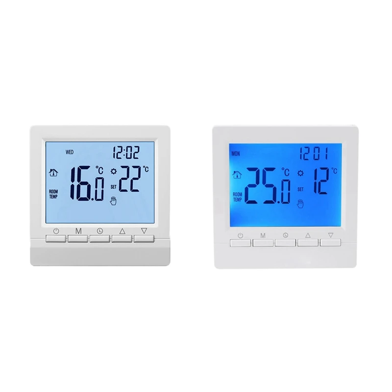 Programmierbarer digitaler Thermostat 3A wöchentlicher Raumtemperaturregler für effiziente Heizung zu Hause, blaue Hintergrundbeleuchtung