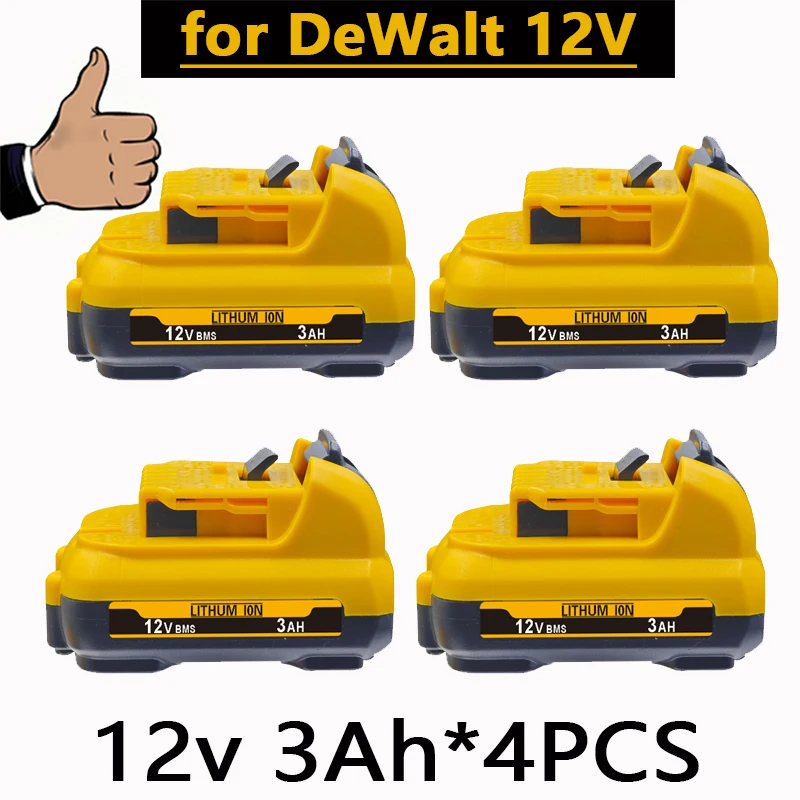 1-3Pack 12V Vervanging voor Dewalt DCB120 Lithium-ion Batterijen 12V 3.0Ah Batterij DCB125 DCB123 DCD710 Elektrisch gereedschap Batterij