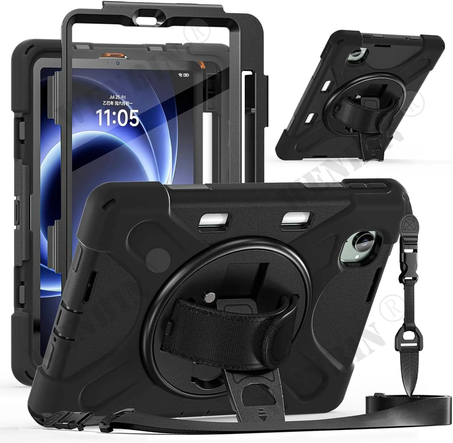 Case For Xiaomi Pad Mini Tablet Heavy Duty Shockproof Protective Rotating Stand Hand Strap Pen Holder Fundas