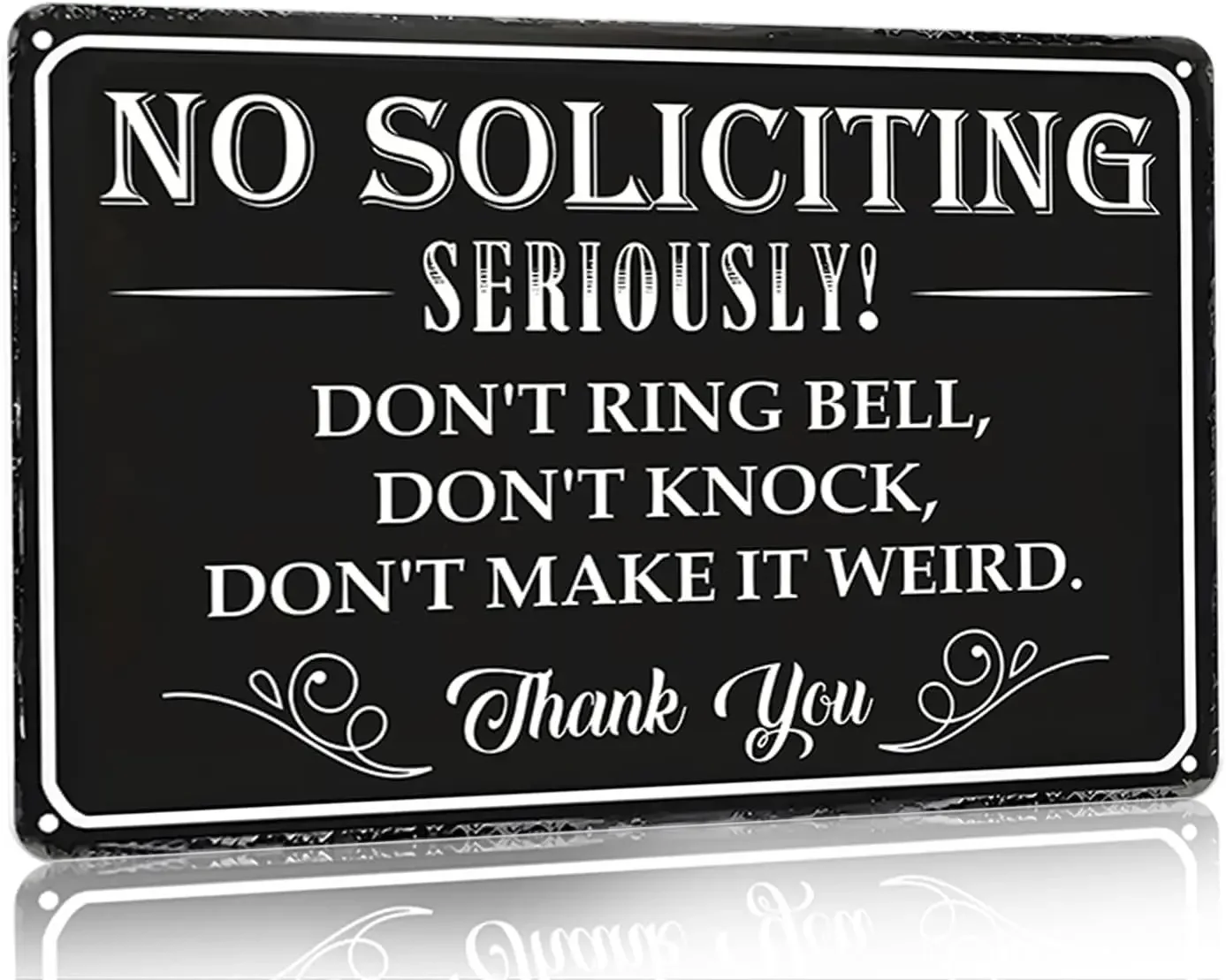 Bestylez No Soliciting Sign Please Do Not Ring Bell or Knock Vintage Metal for House Office Front Door Porch Yard Wall Decor