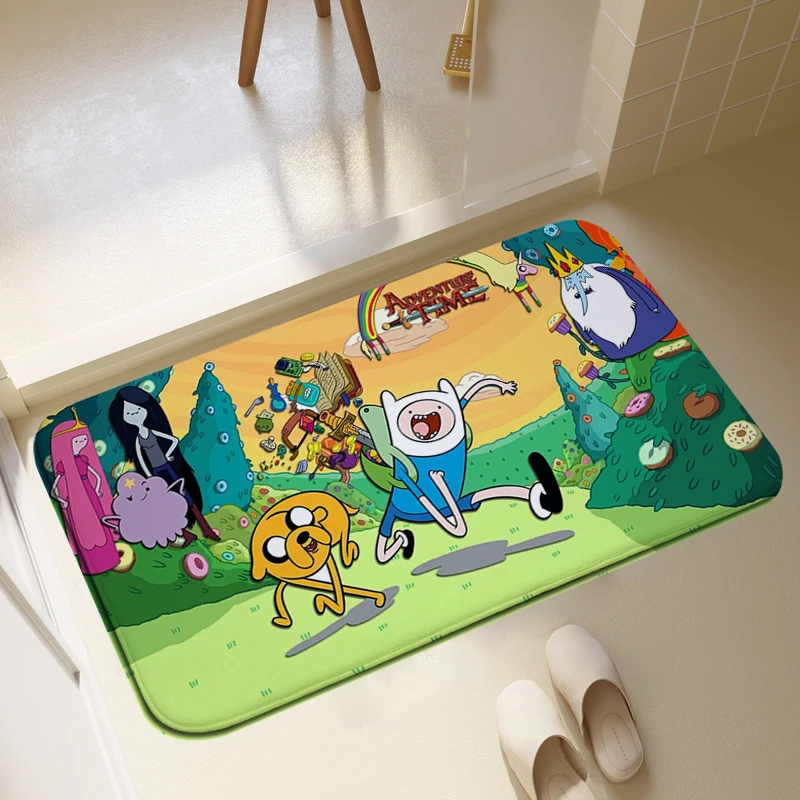 Adventure Time Non-slip Kitchen Mat Bathroom Door Mats Home Decoration Accessories Children Room Doormat Bath Prayer Rug Hallway