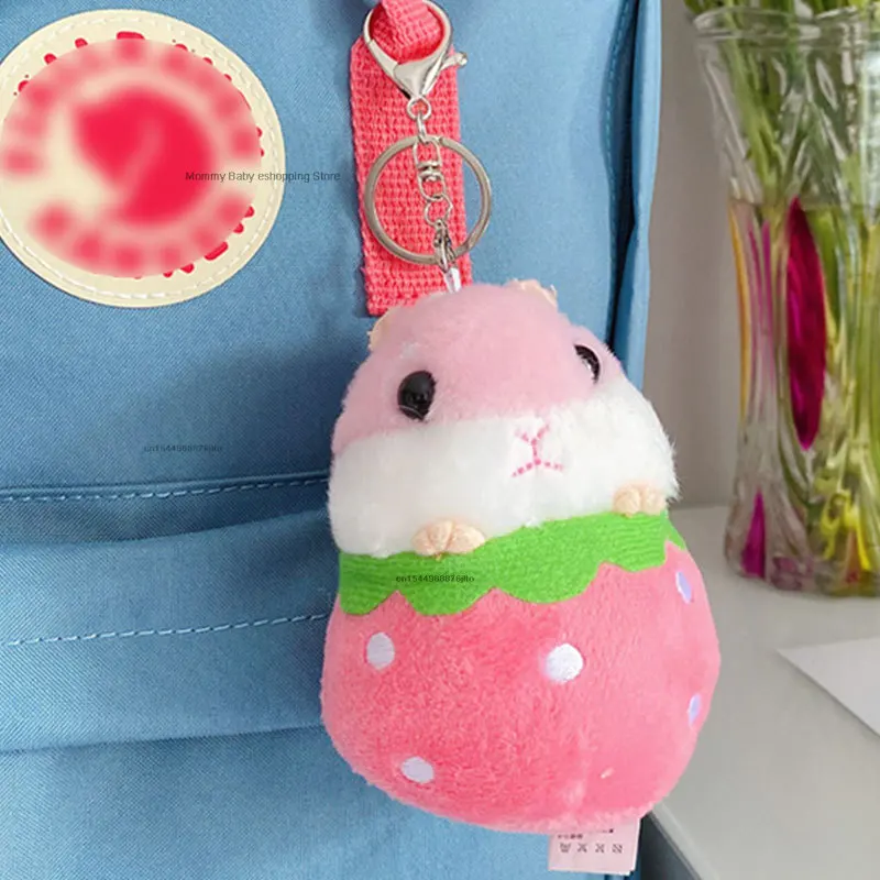 귀여운 봉제 인형, 귀여운 가방 배낭 펜던트 키체인, 소녀 생일 선물, 과일 햄스터 인형, 동물 인형, 10cm