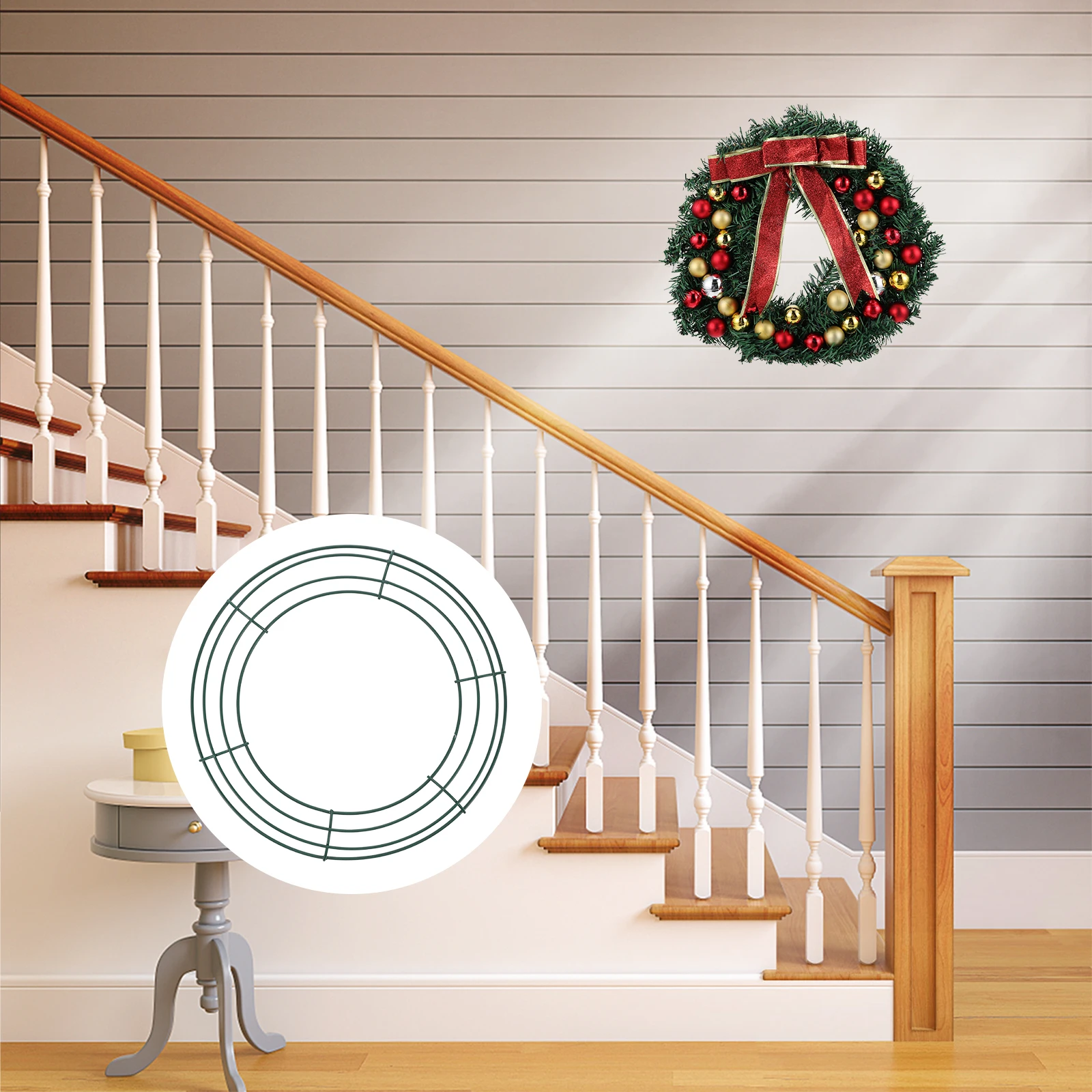 

3pcs Metal Round Frame Iron Wire Wreath Ring For Diy Xmas Wreath Making Supplies Holiday Wedding Party Decoration