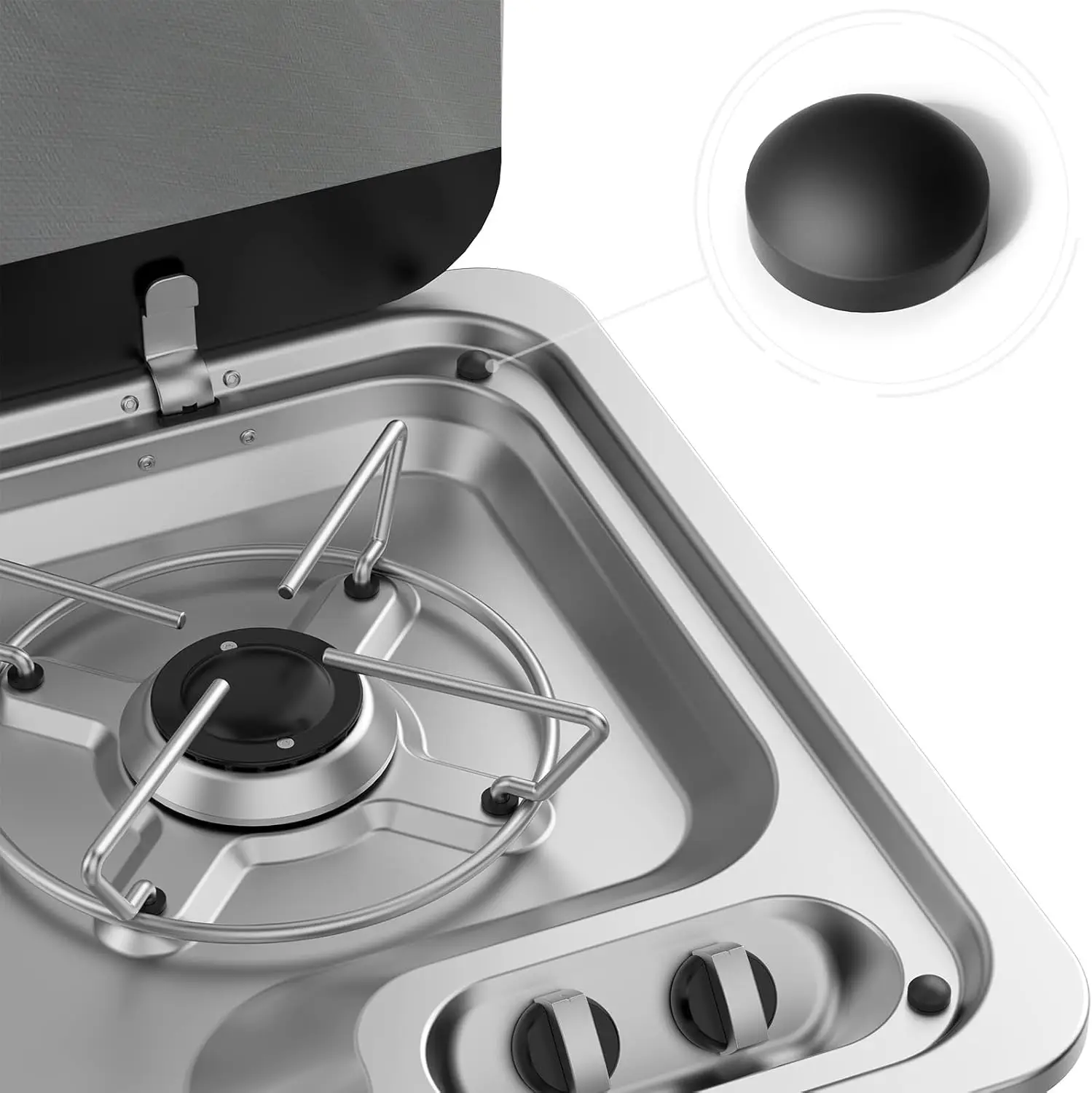 

8PC For Dometic Smev And Thetford Hobs Push On Sink Hob Camper Motorhome Caravan Accessories Black Install Screw Cap Pot Holder