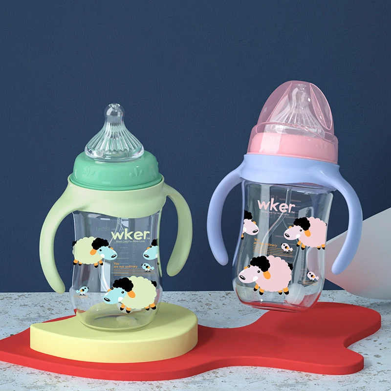 

300ml Baby Bottle with Handle - Easy-to-Grip Feeding Bottle, Perfect as a Christmas Gift, Ideal for Water and Formula