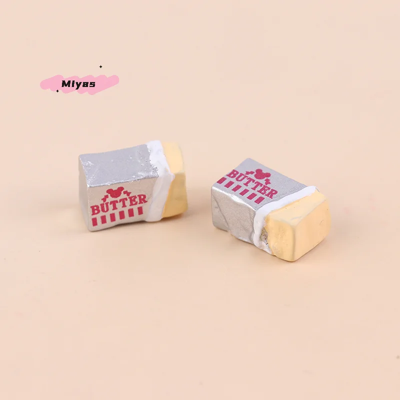 Conjunto de comida de simulação em miniatura, 6 peças, brinquedo de cozinha com manteiga de pão diy, utensílios de mesa de café da manhã para casa de boneca