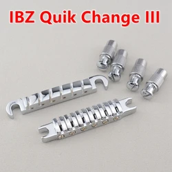 1 Set Original Genuine IBZ Quik Change III Tune-O-Matic Electric Guitar Bridge And Tailpiece  Chrome