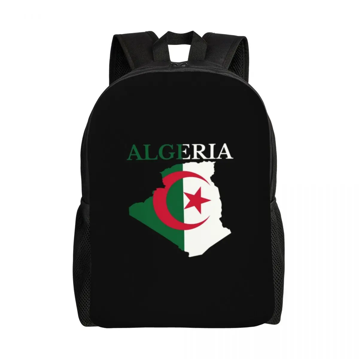 

Algeria Flag Map Laptop Backpack Women Men Casual Bookbag for School College Student Algerian Heart Bags