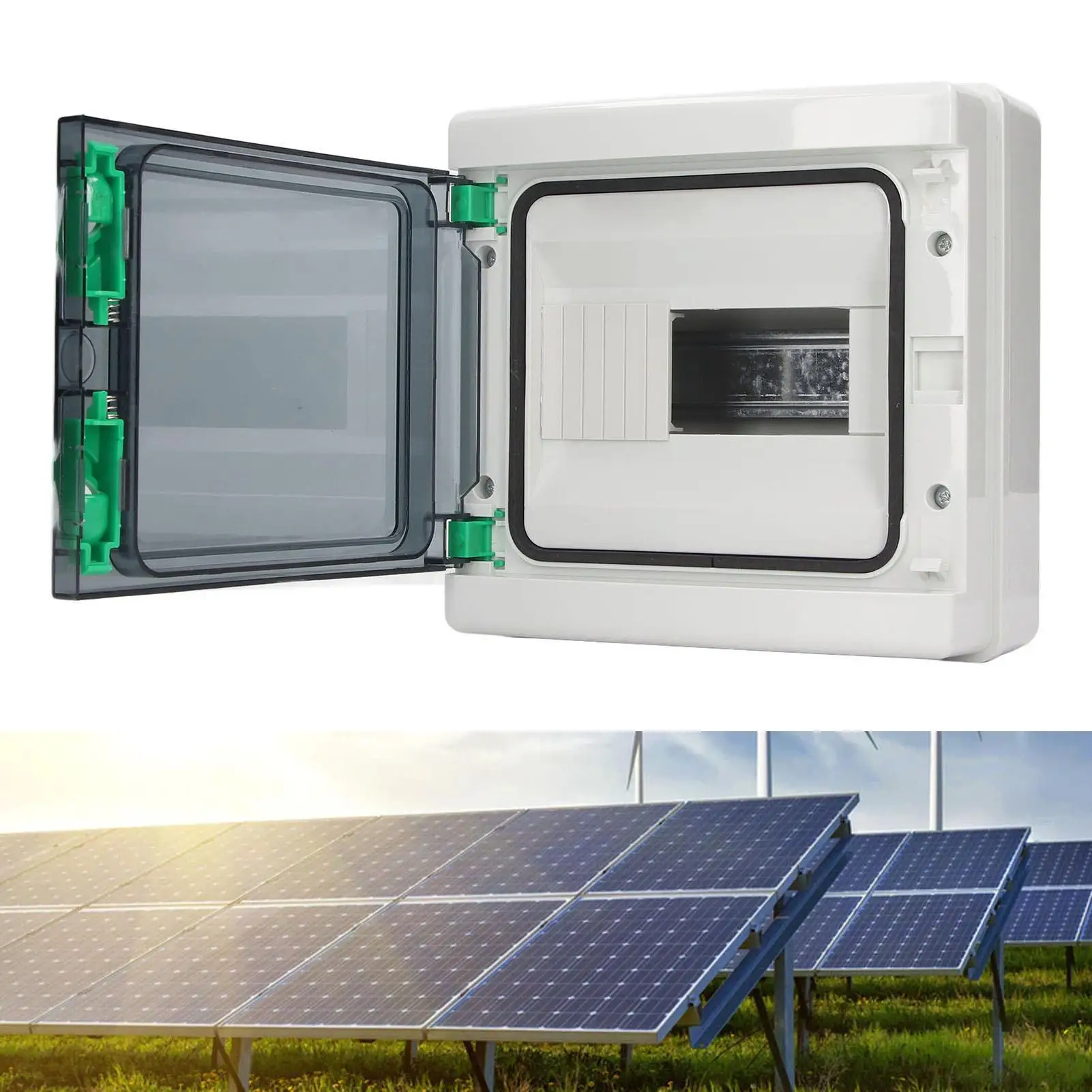 Caixa de proteção de distribuição de energia IP65 à prova d'água Caixa de junção de 8 vias para oficina Montagem DIN de alta segurança