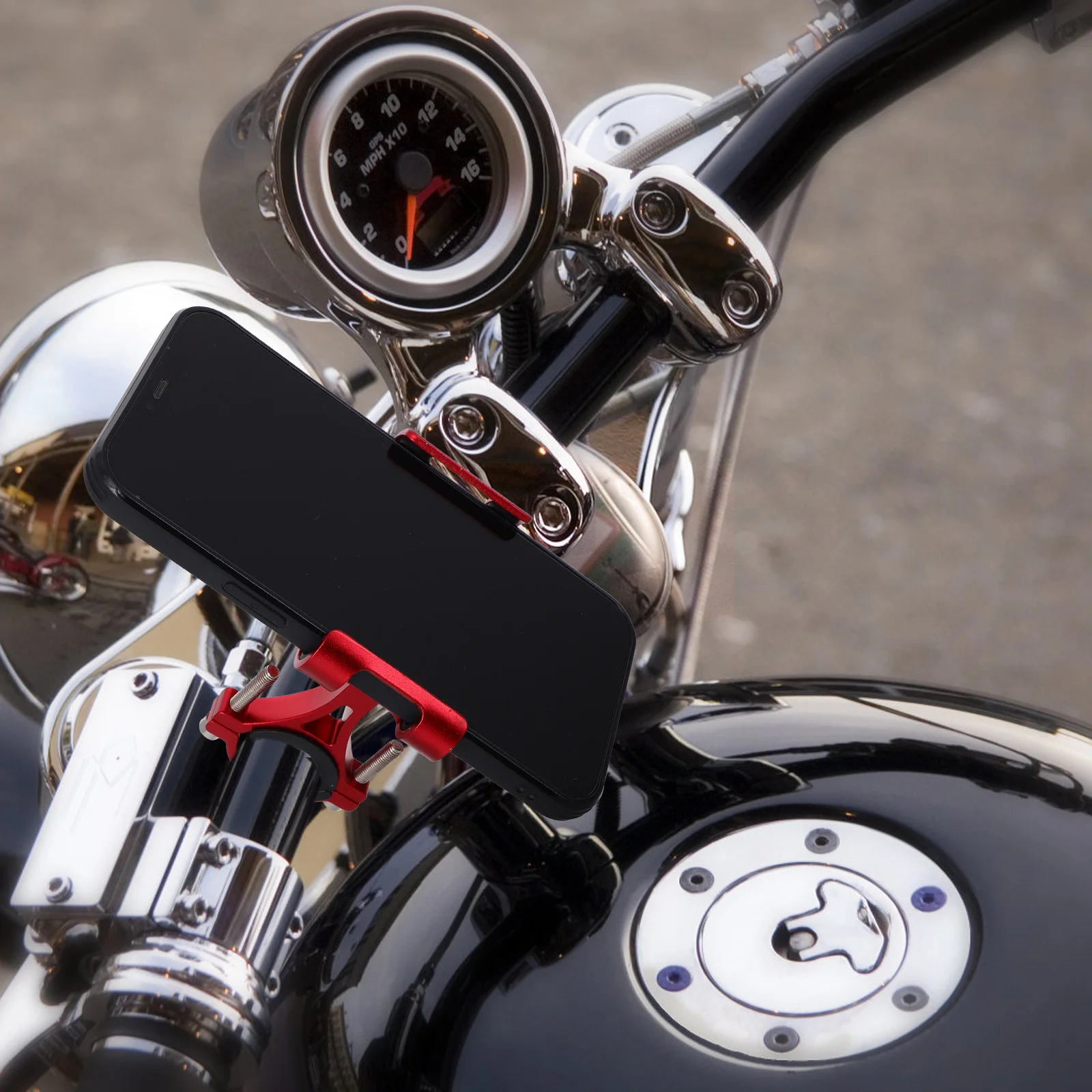 

Motorcycle Navigation Bracket Aluminum Alloy Phone Holder for Bikes Motorcycles E Bikes Secure Adjustable Phone Mount