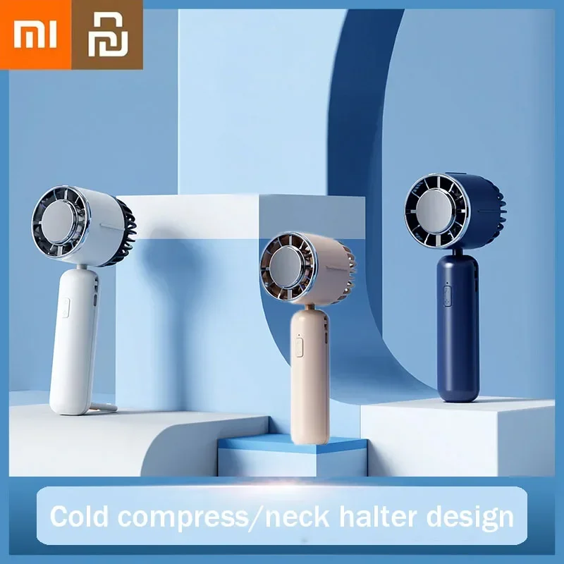 Youpin Xiaomi Handheld Fan Portable Semiconductor Refrigeration Cooling Desktop Fan Folding Hanging Neck Mini Air Cooler Outdoor