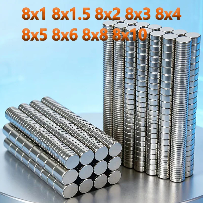 N35 NdfeB 8x2 8x3 8x5mm Magnet 10-200pcs Permanent Magnetic Imanes Round Magnet 8x1 8x4 8x6 8x8 8x10 Accessory Neodymium Magnet