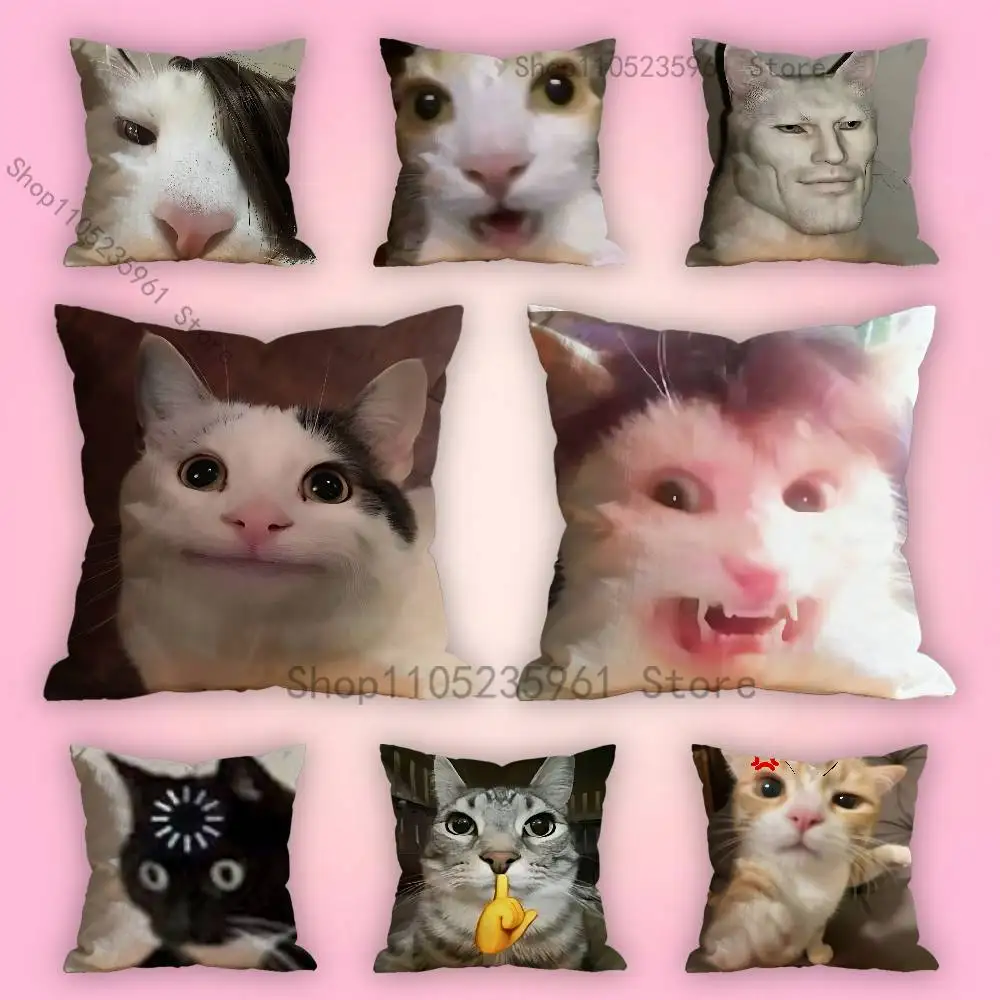 

Lovely Cat Meme Various Sizes Square Pillow Case For Car Home Bedchamber Decor Custom Valentine gift