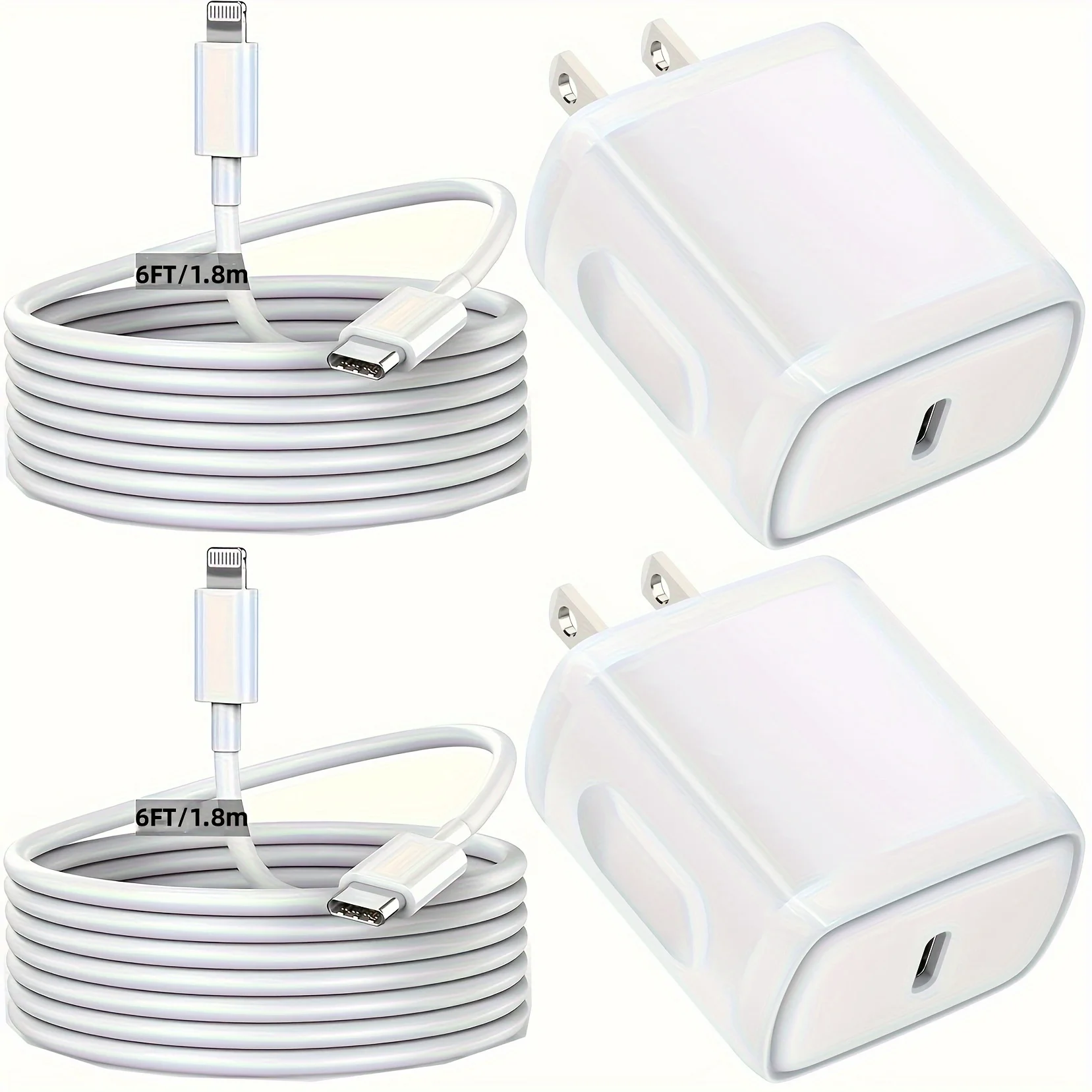 2Pack For IPhone Charger, 20W USB C Wall Charger With 6FT Fast Charging Cable Compatible With IPhone 14/13/12/11/Pro/Pro Max