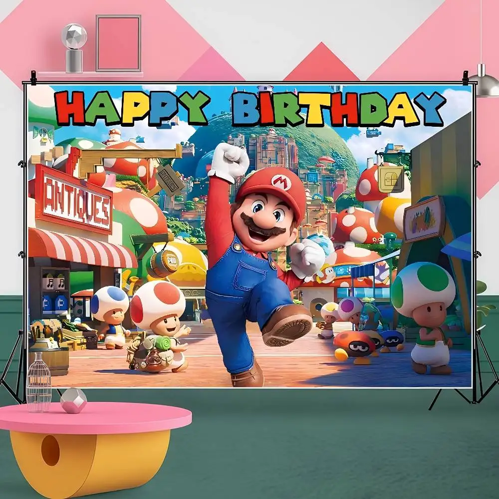 Toile de fond photographique en papier sur le thème de Super Mario Bros, avec motif champignon et pièces de monnaie, pour studio photo et séance photo de produits