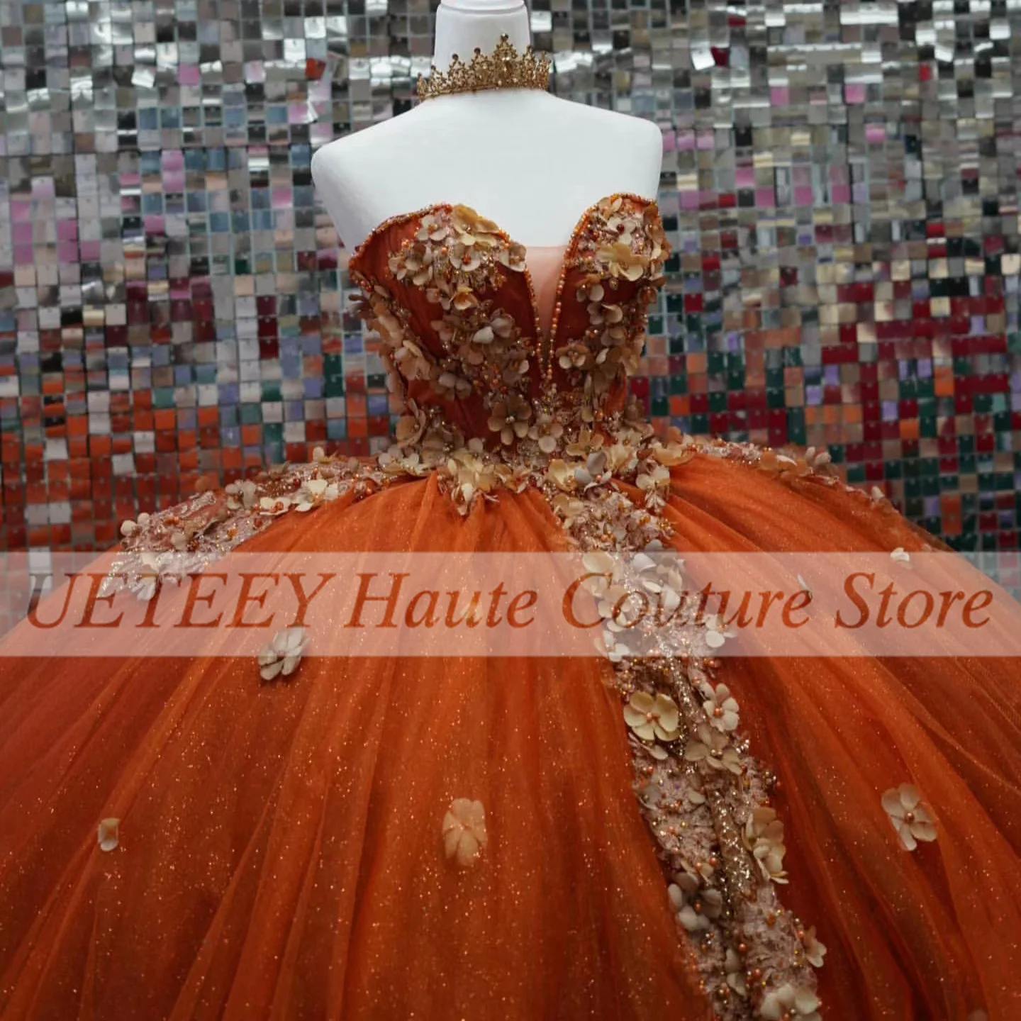 Vestidos De Quinceañera naranja para niñas dulces, cuentas De lentejuelas, apliques, Vestidos De baile, cumpleaños, graduación, 15, 16