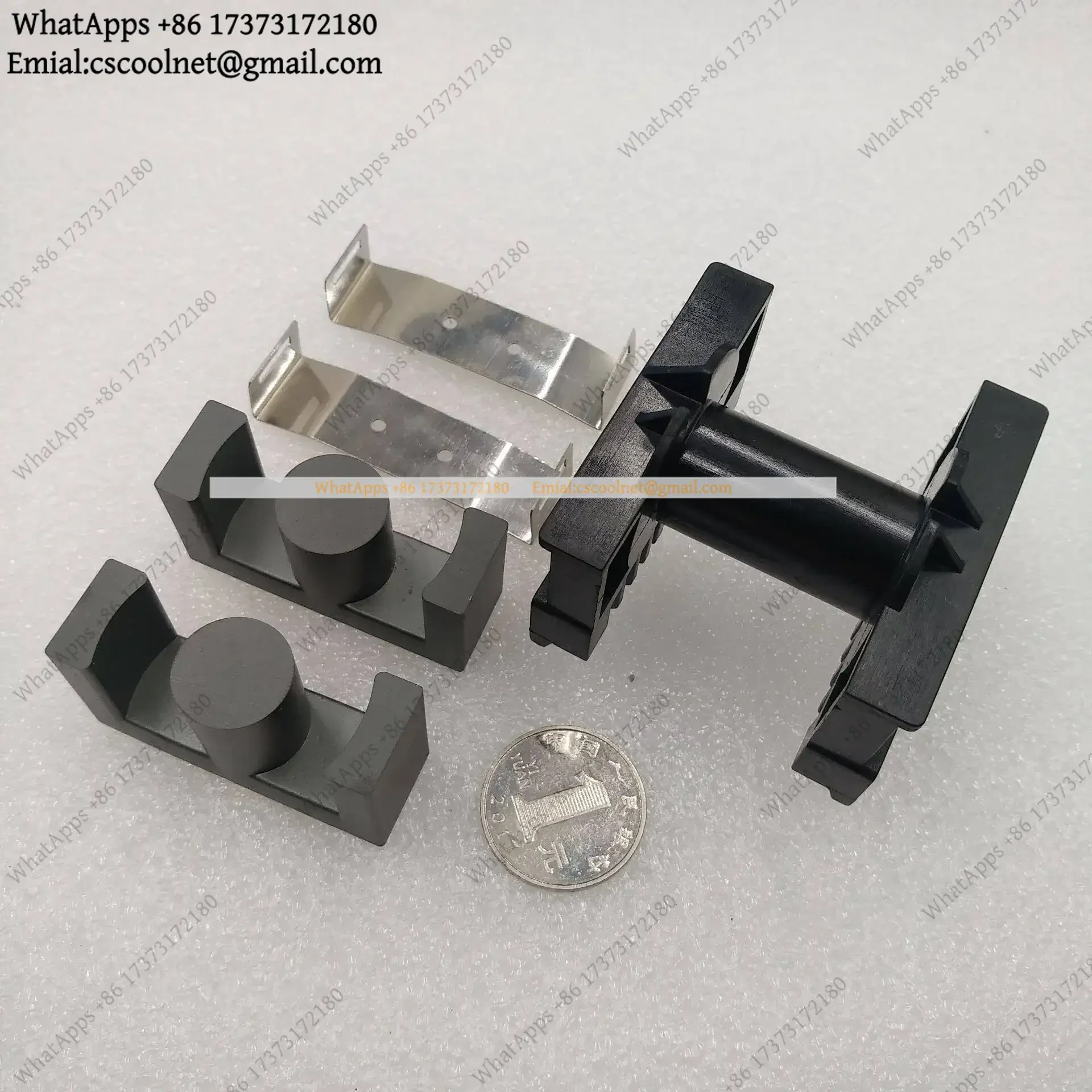 k3 ETD49 MnZn Ferrite Core Transformer Bobbin – PC95/PC40, 10+10 Pin Horizontal with Steel Clamps