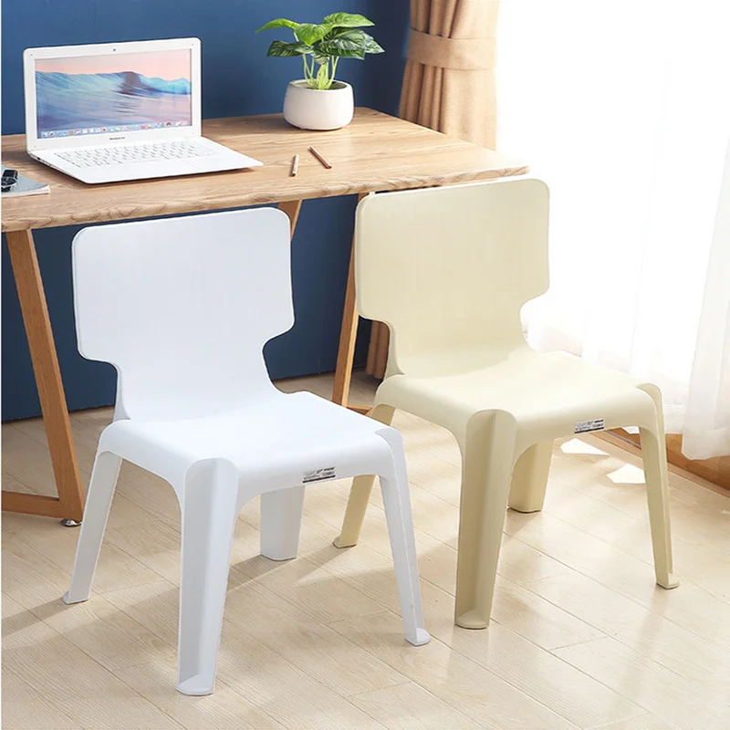 Household Fashion Creative Thickened Adult Dining Chair Stackable Backrest Chair Non slip Durable Leisure Plastic Chair