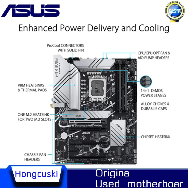 Used Z790A For Asus PRIME Z790-P WIFI DDR5 Original Desktop For Intel Z790 Motherboard LGA 1700 Support 13900KF 13700K