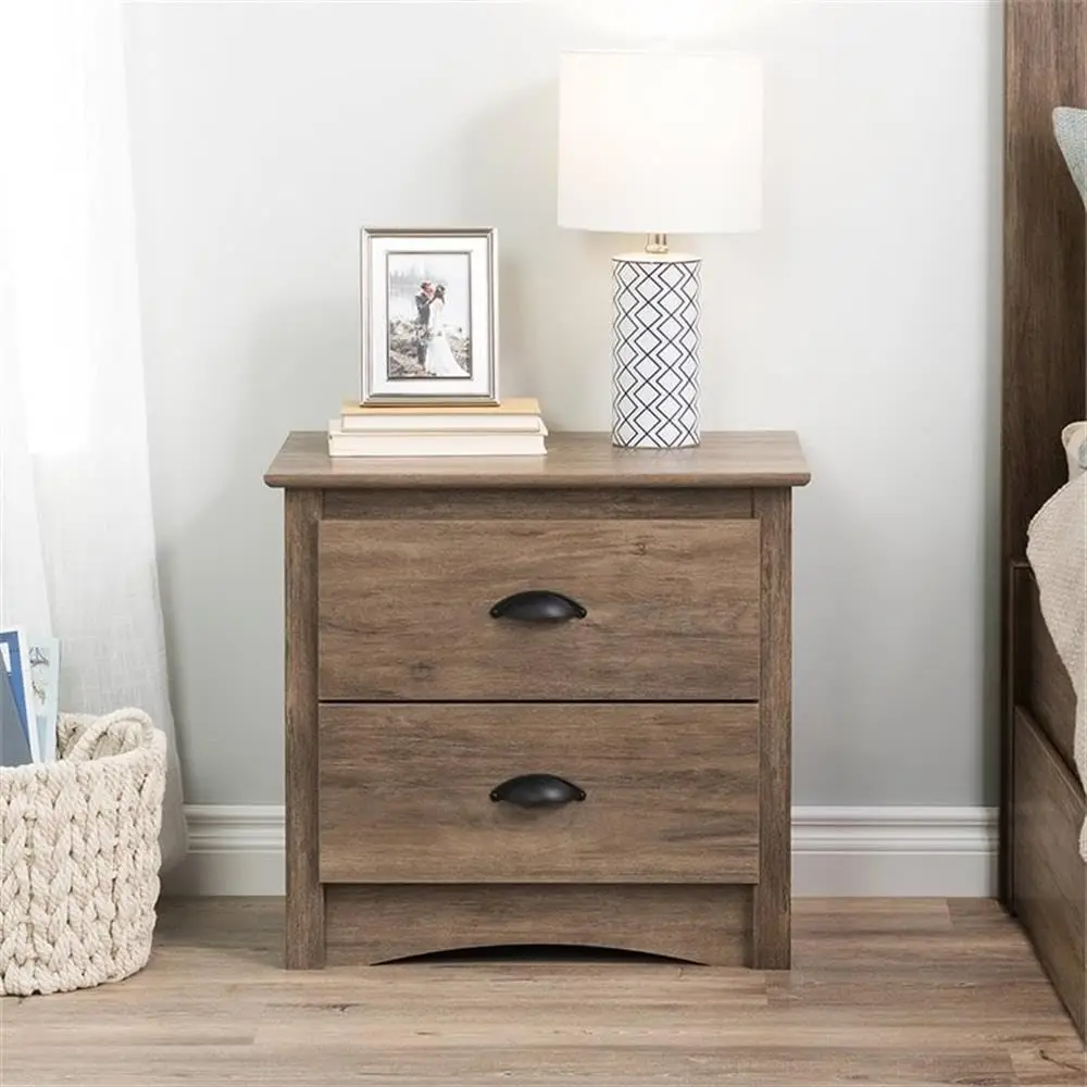 Night Stand, 2-Drawer, Drifted Gray