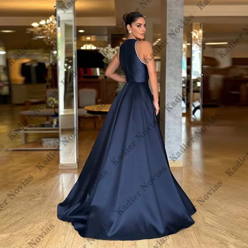 Lange arabische schwarze Abendkleider, Partykleider, luxuriöses glitzerndes Satin-Kleid, maßgeschneidertes Anlasskleid, maßgeschneidert