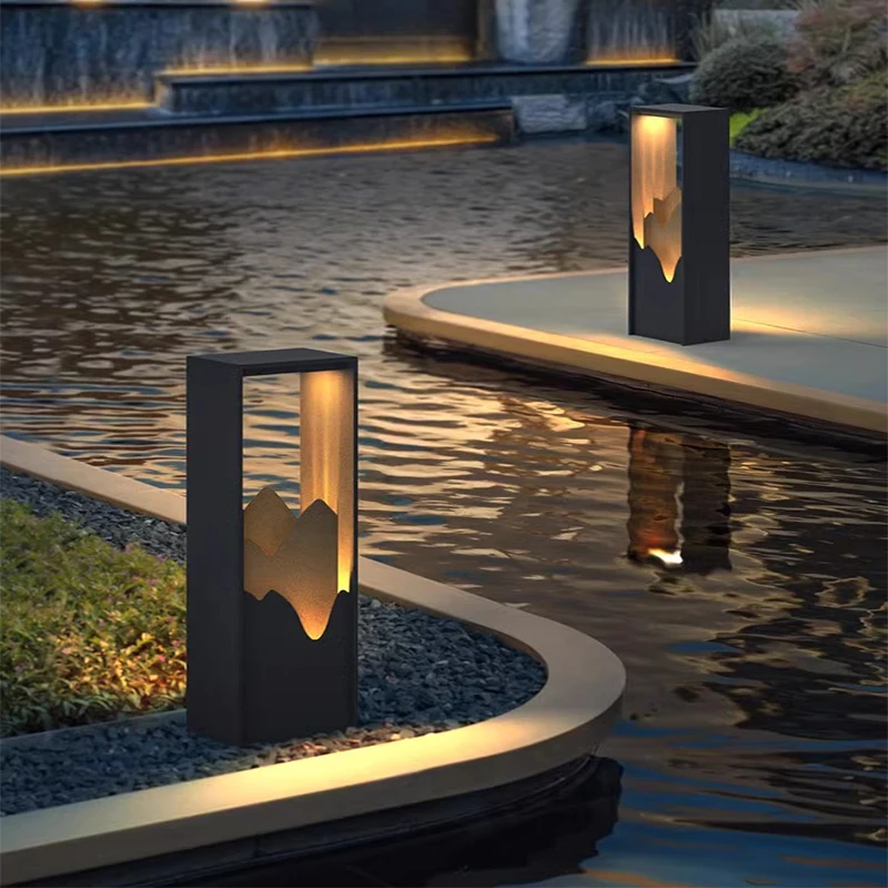 Lawn Lamp New Chinese Style Garden IP65 Waterproof  Lamp  Landscape LED Villa Decorative Floor For Solar Garden Lights