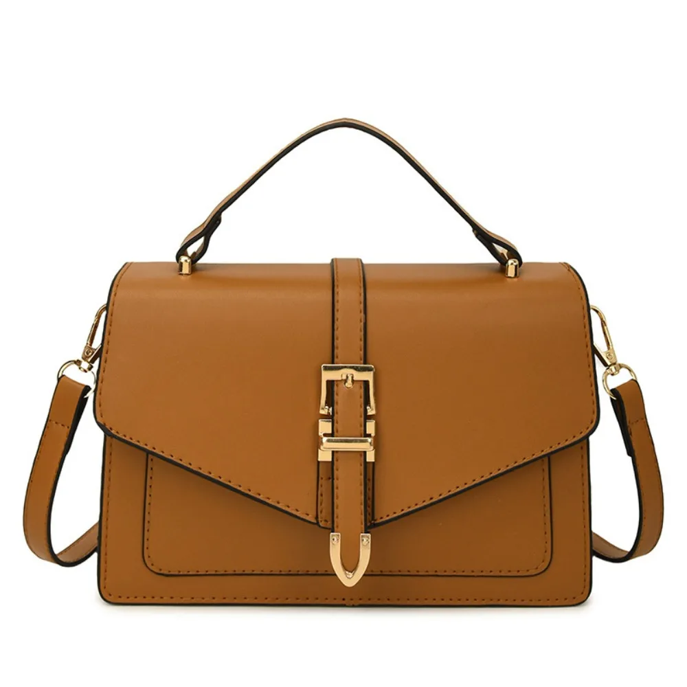 

2025 Новые сумки через плечо для женщин, кожаные винтажные квадратные сумки, однотонные дорожные сумки на плечо для путешествий