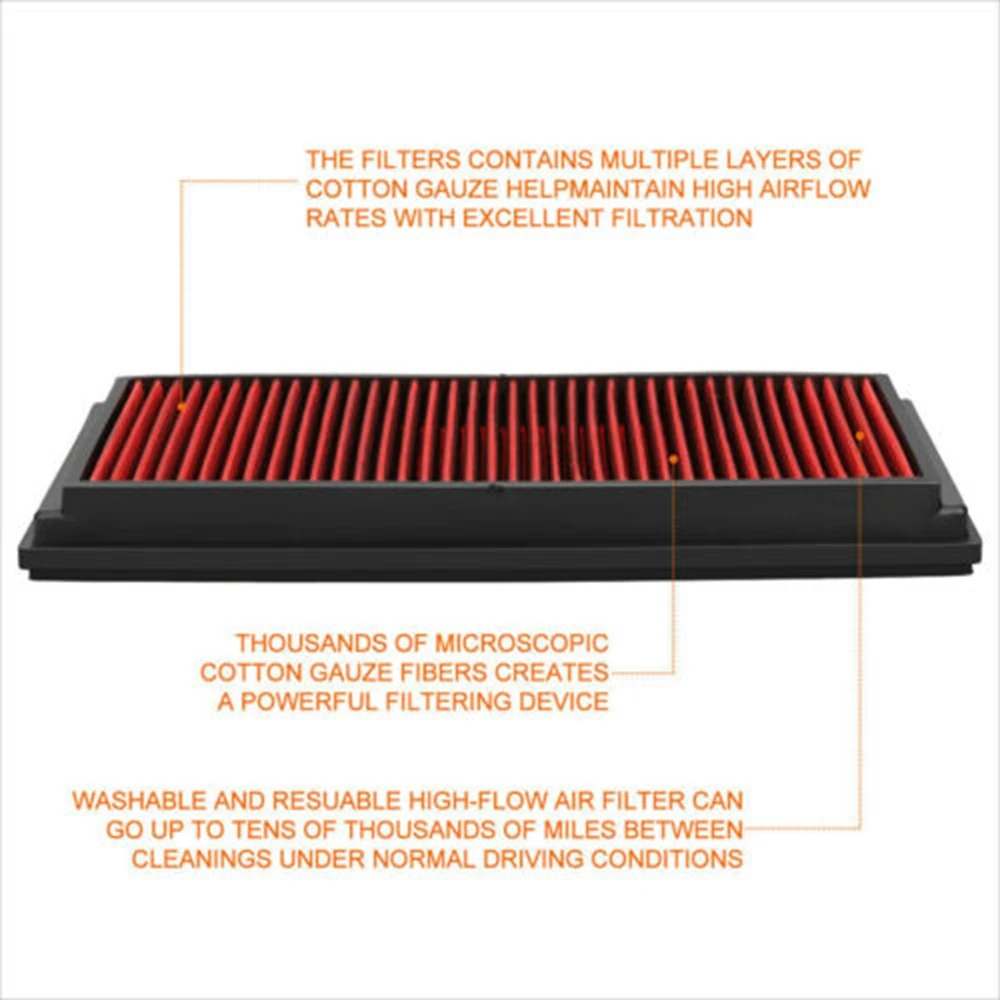 Washable Reusable High Flow Air Filter Panel Replacemet for Ford F150 F250 F350