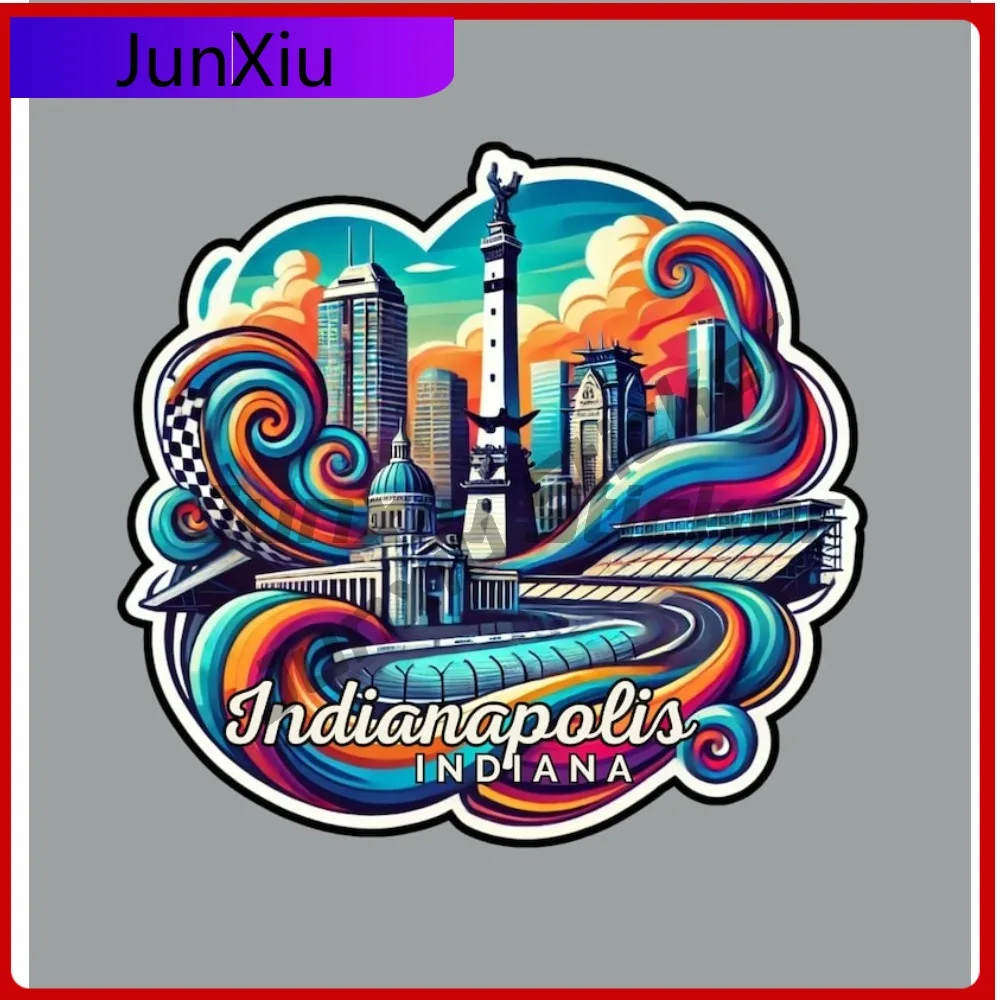 

Indianapolis Indiana Travel Fridge Or Laptop Sticker Decorative Scratch Cover Sticker For Car Decoration Outside New Arrivals