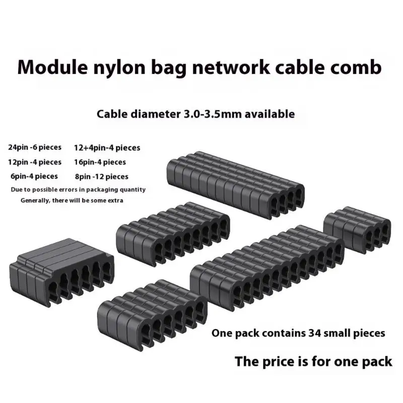 Y1UB 34Pieces PVC Line Guides Sleeved Cord Arrangers For 2.0-2.4mm Power Supply Lines Computer Management