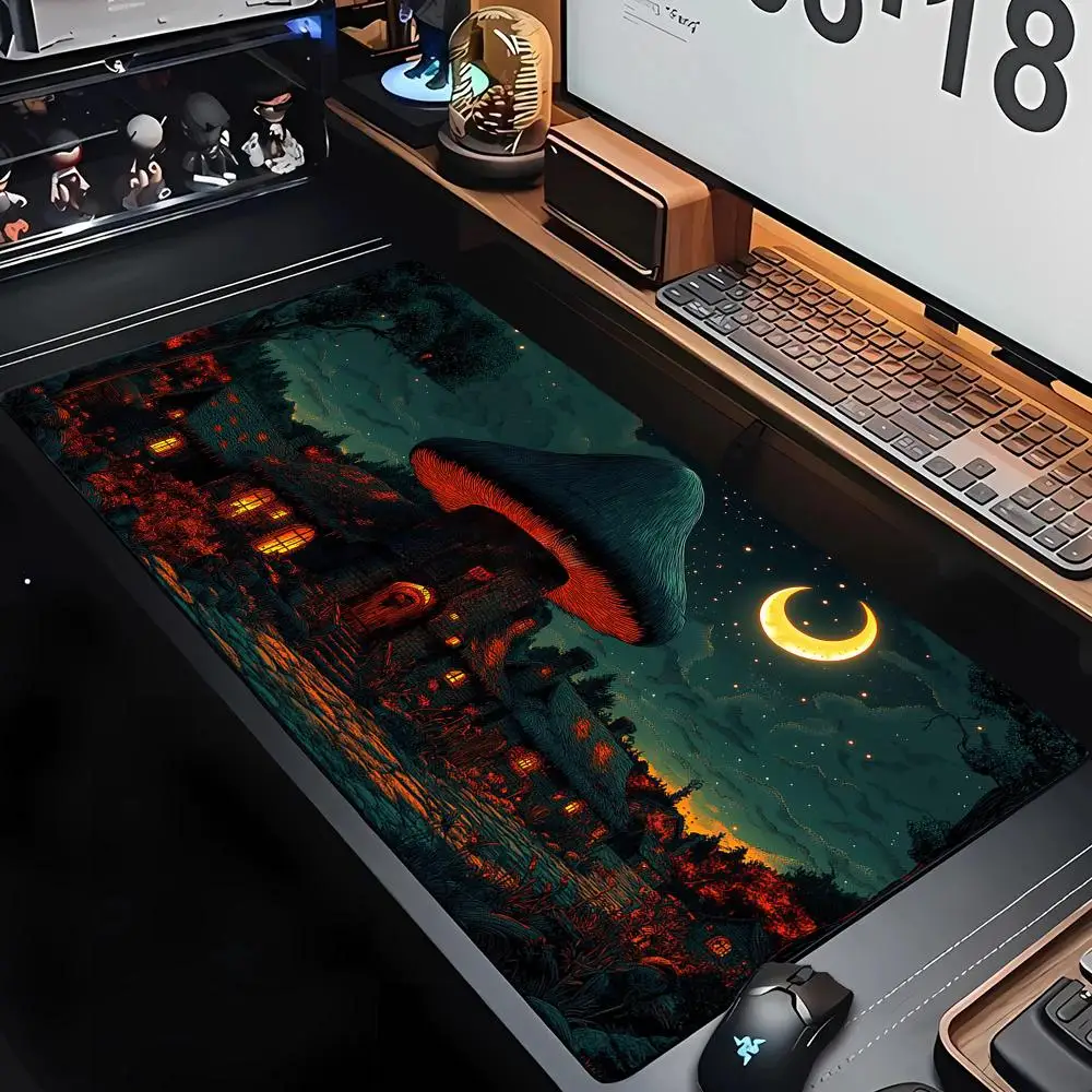 

Mushroom Hut anime Mouse pad desk mat gaming mats XXL mousepad gamer pc accessories rubber anti-slip suitable for work and game