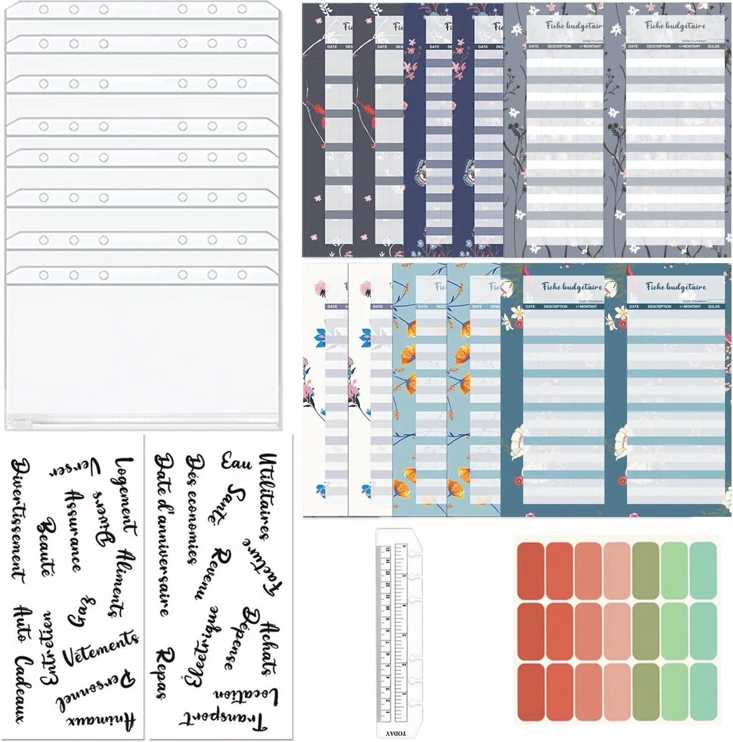 A6 Budget Binder Zak Zak Mappen Voor 6-Ring Notebook Losse Bladzakken Met Uitgave Budget Vellen En Blanco Label