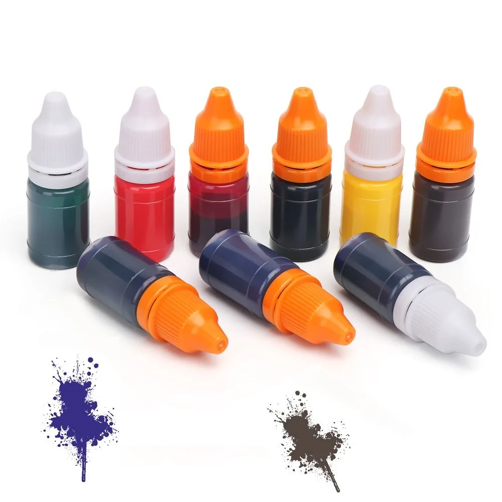 1Pc 8ml Flash Refill Ink 9 Color Inking Photosensitive Seal Stamp Oil for Wood Paper Wedding Scrapbooking Make Seal