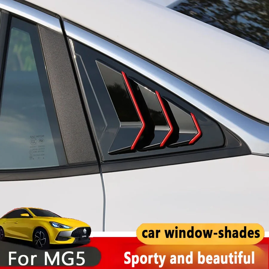 

Карбоновый черный цвет для MG 5, аксессуары 2021-2024, вид, гарнир, автомобильные жалюзи, крышка заднего окна, боковое вентиляционное отверстие, накладка, рамка, молдинг