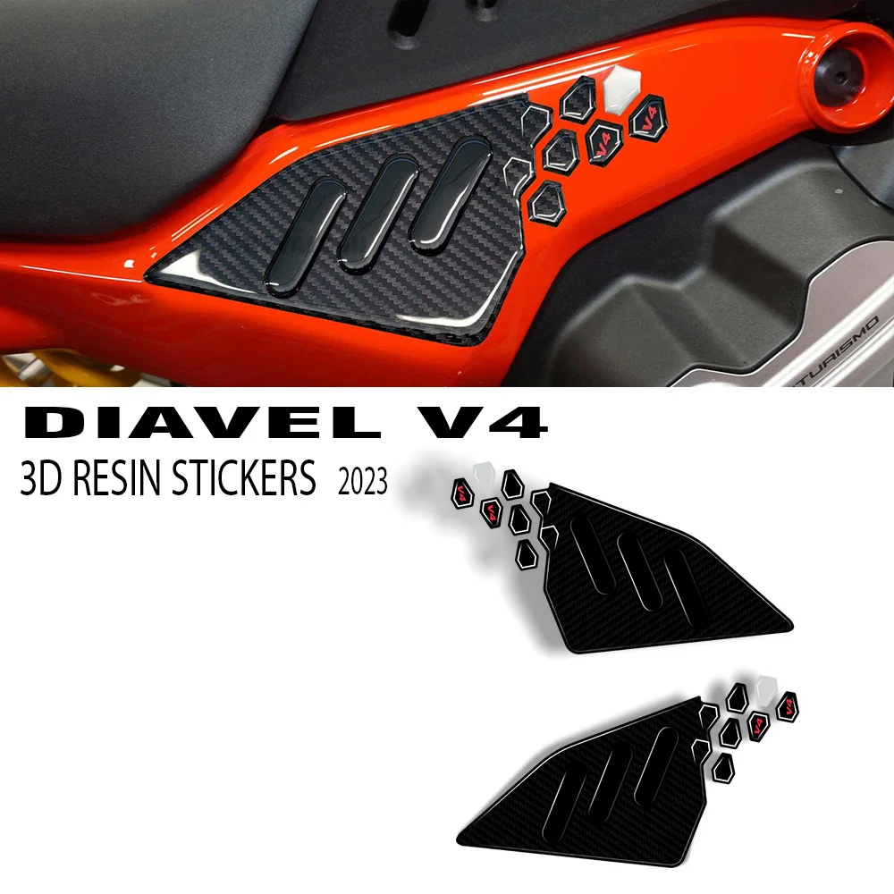 

2023 diavel v4 Motorcycle Accessories side area Protector 3D Epoxy Resin Sticker Kit for Ducati Diavel V4 2023-