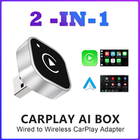 2 in1 Wired to Wireless CarPlay Adapter Plug & Plug Auto Connect Converts For Wired Cars Compatible CarPlay & Android AUTO Phone