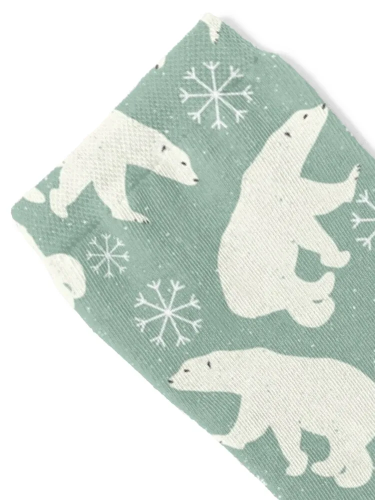Winter - Adorable Polar Bears and Snowflakes Pattern Socks Wholesale happy funny sock Socks Male Women's