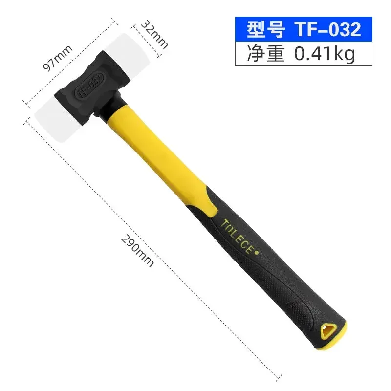 Tuolishi Solid Rubber Hammer Plastic Nylon Head Non elastic Rubber Hammer Floor Tile Installation Hammer