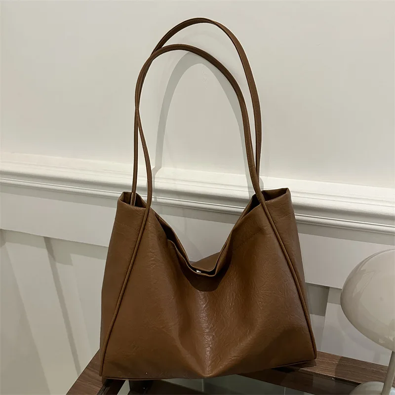 

Большая сумка-тоут из мягкой кожи Capaci, женская пригородная сумка, модная сумка на плечо, осенне-зимняя новая модная сумка Sle