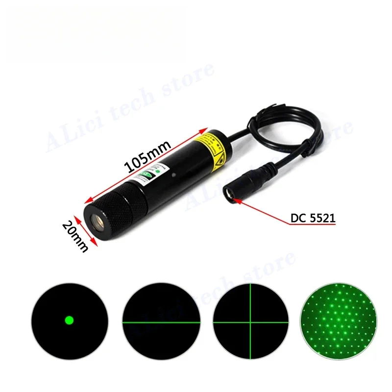 532nm green100MW Laser Module Woodworking Stone Cutting Equipment Positioning Infrared Cross Iine Iine DC3V Factory Direct Sales