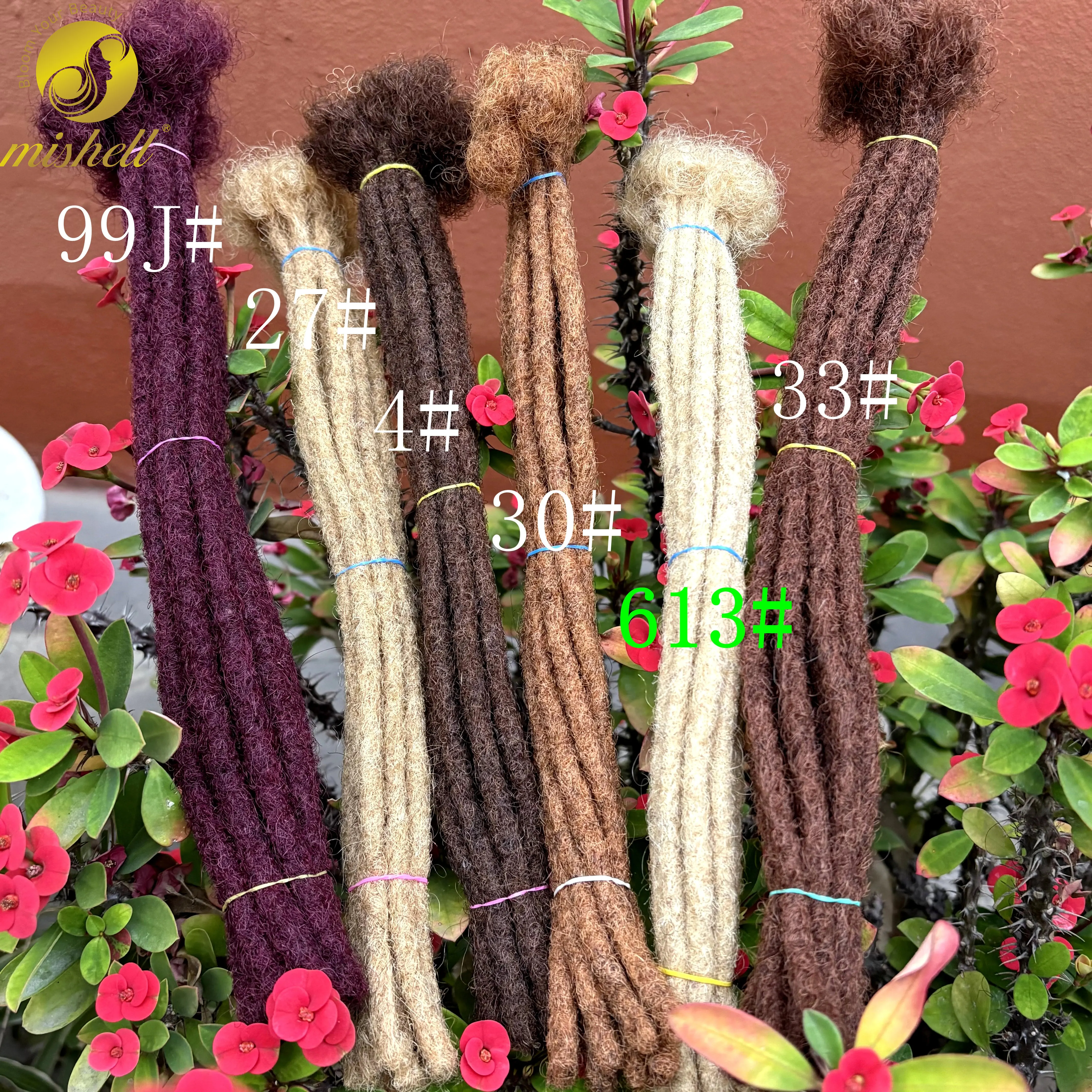0.6cm 10inch Colored Regular Loc Extension Human Hair Handmade 100% Human Hair Loc Dreadlock Extensions for Women Men Kids