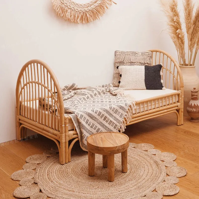 

Isn't rattan bed South East Asia true rattan bedroom B & B Inn 1.5m double bed Japanese art rattan bed