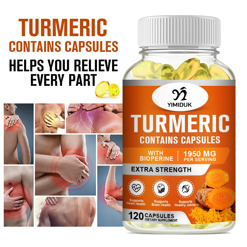 Triple Strength Turmeric Capsules with BioPerine 95% Curcumin Complex Supplement - Support Joint Health, Daily Wellness